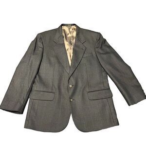 OSCAR DE LA‎ RENTA BOLD Dark Check Plaid Tweed Houndstooth Sportscoat Blazer 43R